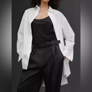 Zara White Button Down Poplin Dress Shirt